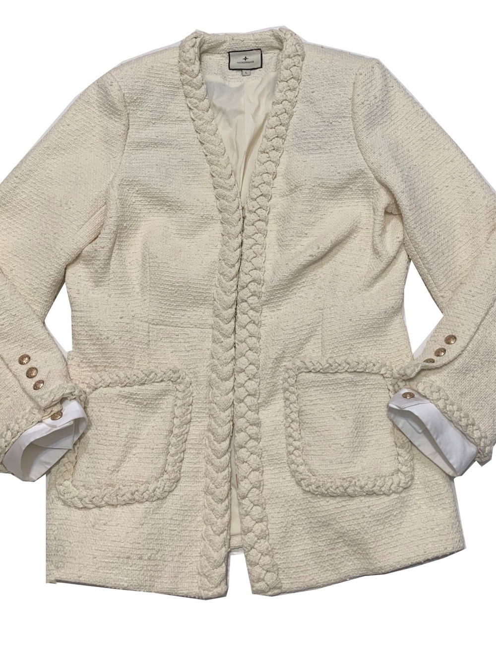 Tuckernuck Cream Braided Trim Shay  jacket